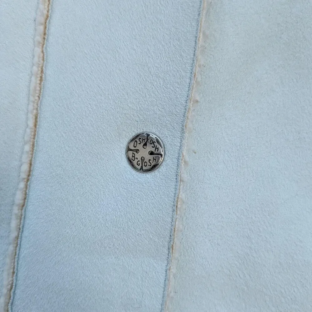 OshKosh B'gosh Coat Kids 5-6 Light Blue Hooded Sherpa Lined Full Zip Warm Winter